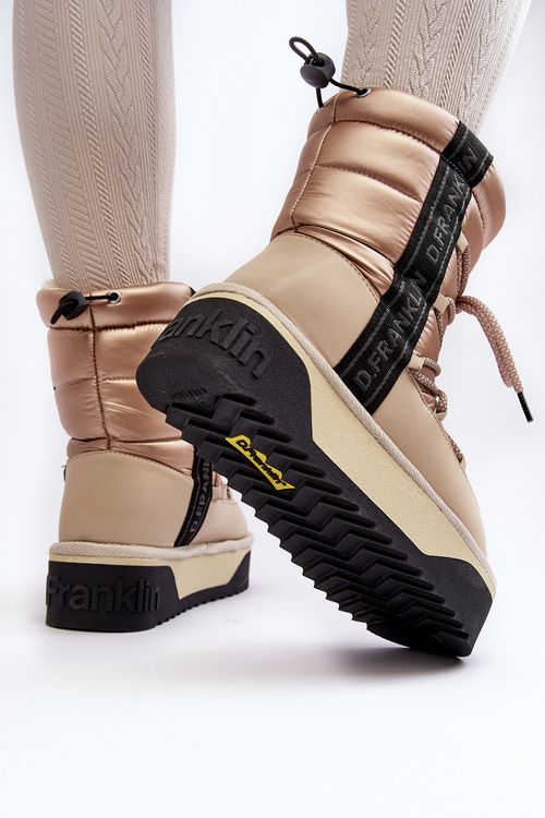 Śniegowce Damskie Na Grubej Podeszwie Wegańskie D.Franklin DFSH371006 Beżowe