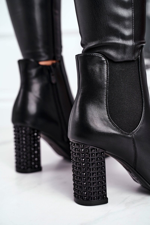 Botki Damskie Na Słupku Czarne In Your Eyes