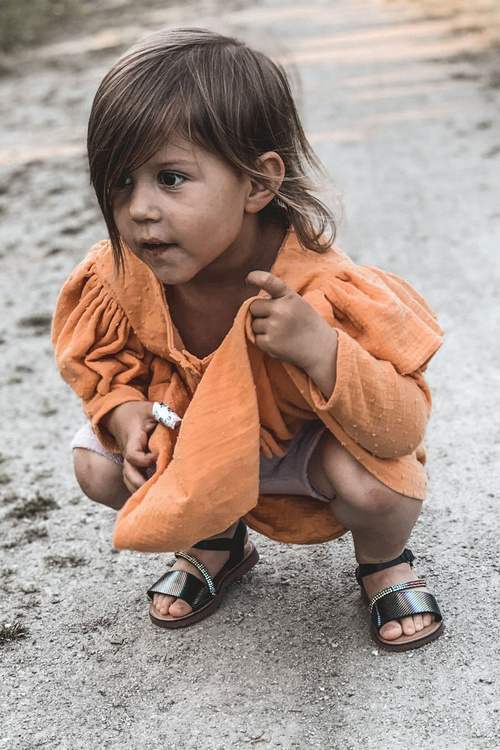 Dziecięce Sandały Z Cekinami Czarne Blake