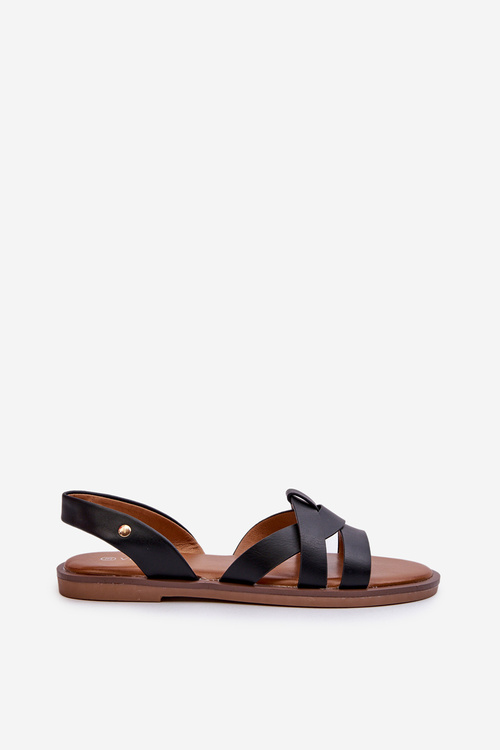 Płaskie Sandały Damskie Z Eko Skóry Vinceza 17347 Czarne