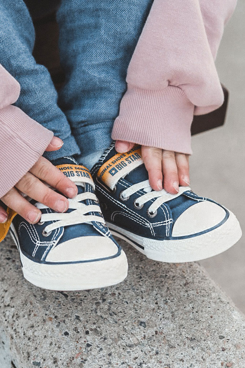 Dziecięce Niskie Trampki BIG STAR JJ374072 Granatowe