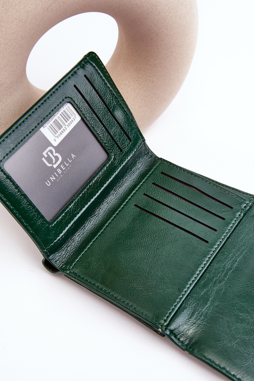 Damski Portfel Portmonetka Z Ekoskóry Ciemnozielony Joanela