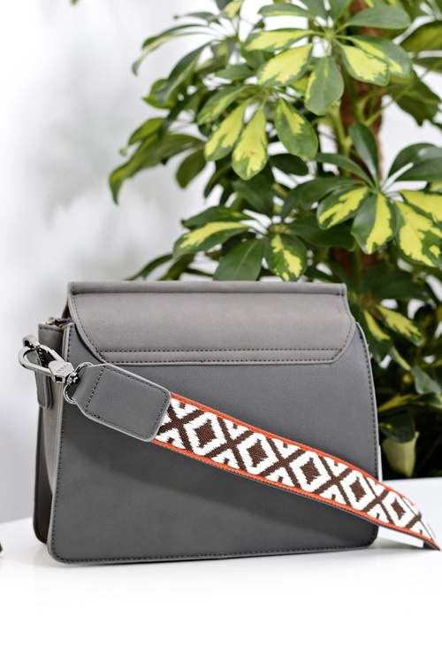 Damska Torebka Szara Listonoszka z Cyrkoniami