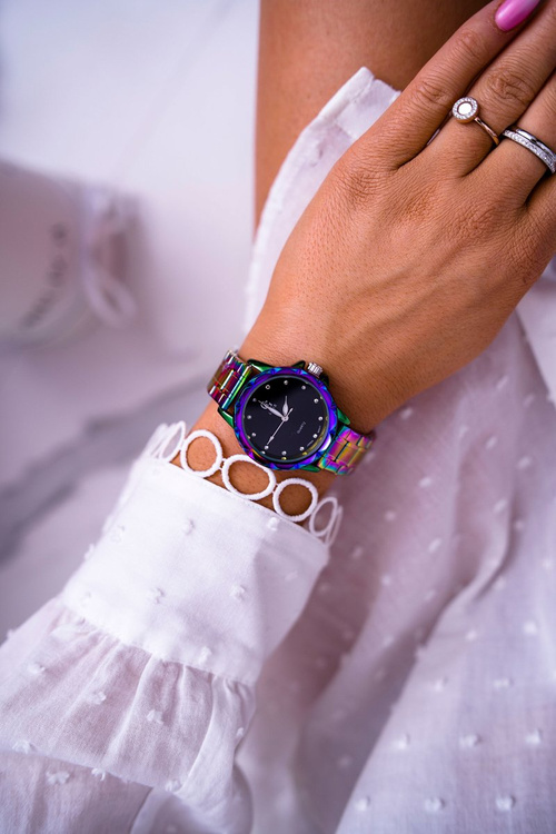 Damski Zegarek GG Luxe Fioletowy Rhaza