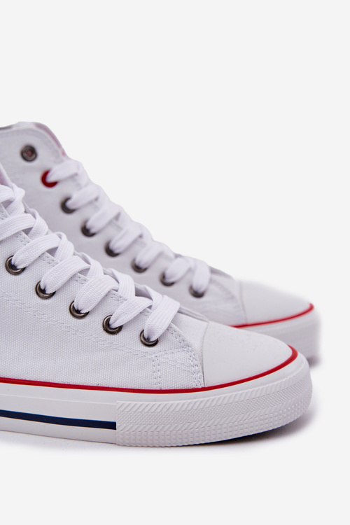 Materiałowe Trampki Męskie Big Star NN174305 HI-POLY SYSTEM Białe