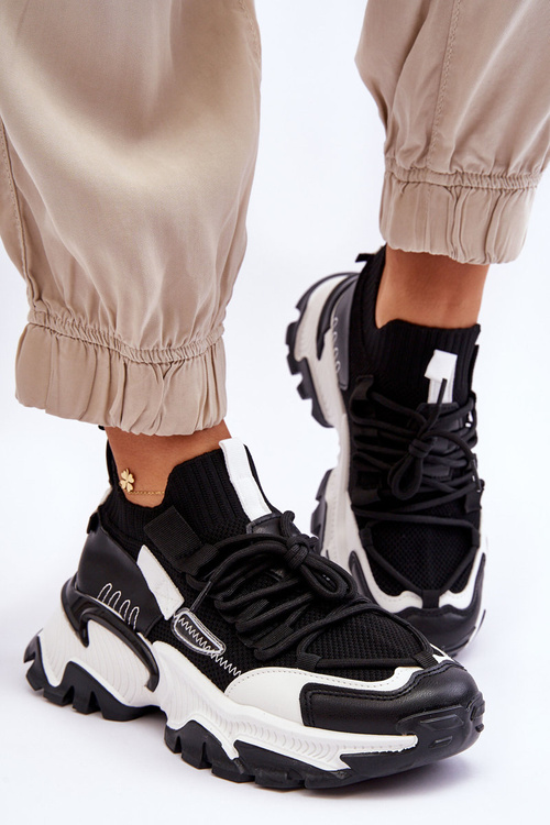 Damskie Sneakersy Skarpetkowe Wsuwane Czarne Keaton