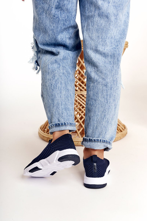 Damskie Sportowe Buty Slip-on Big Star DD274464 Granatowe