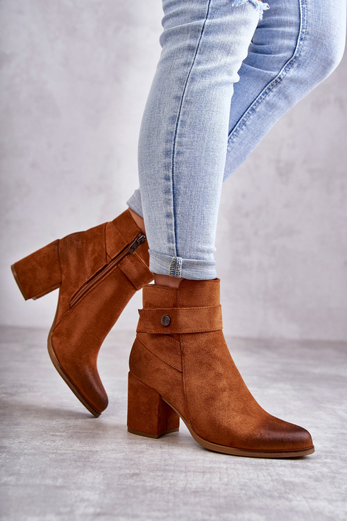 Damskie Zamszowe Botki La.Fi 260041C-SU Camel