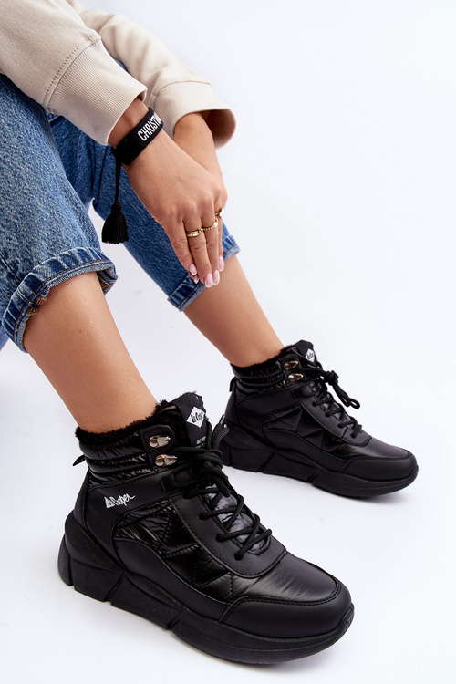 Ocieplane Botki Damskie Na Platformie Lee Cooper LCJ-23-44-1984 Czarne