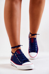 Damskie Trampki BIG STAR JJ274121 Granatowe