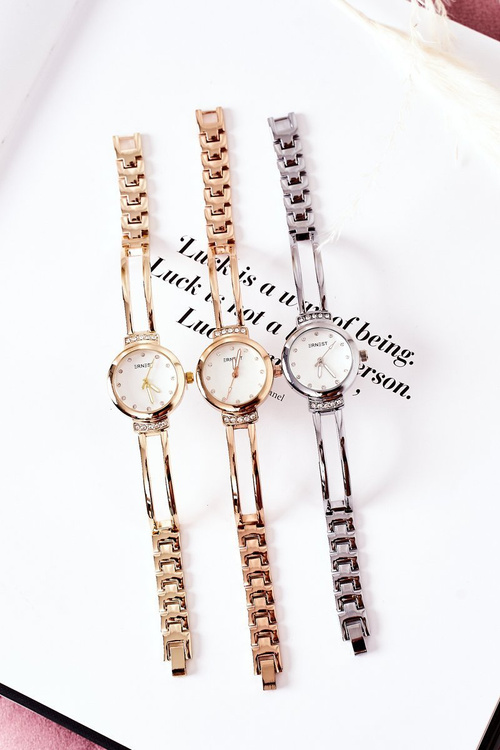 Mały Zegarek Na Bransolecie Z Cyrkoniami ERNEST Srebrny