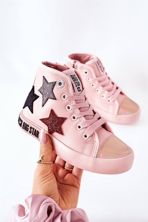 Dziecięce Wysokie Trampki Z Suwakiem BIG STAR II374030 Różowe