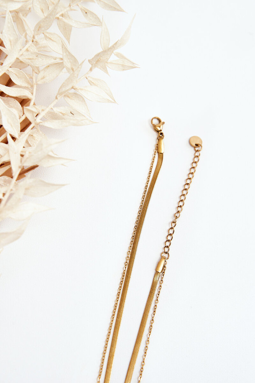 Damski Łańcuszek Żmijka Z Kwiatami Złoty