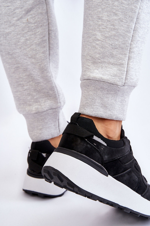 Damskie Buty Sportowe Na Platformie Czarne Dakari