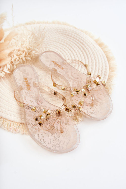 Damskie Gumowe Klapki Japonki Nude Monise