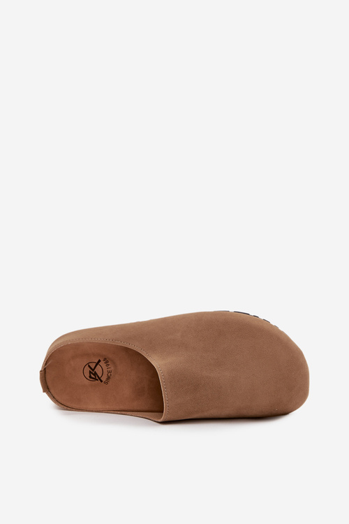 Klapki Chodaki Damskie Na Platformie Ciemnobeżowe Sylviane