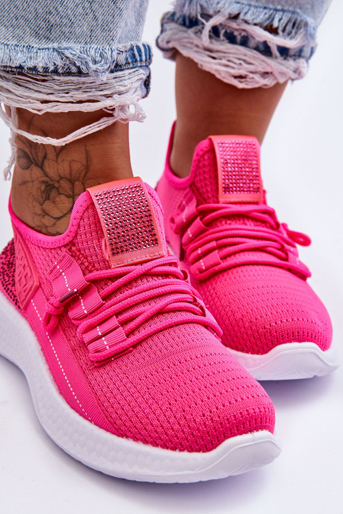 Wsuwane Damskie Buty Sportowe Neonowy Róż Hold Me!