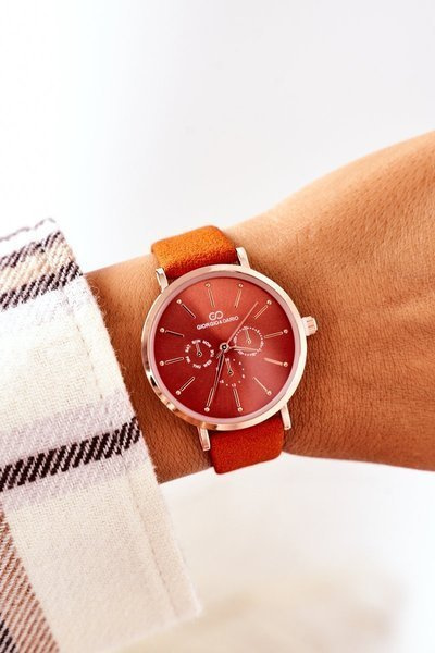 Zegarek Na Skórzanym Pasku Giorgio&Dario Pomarańczowy