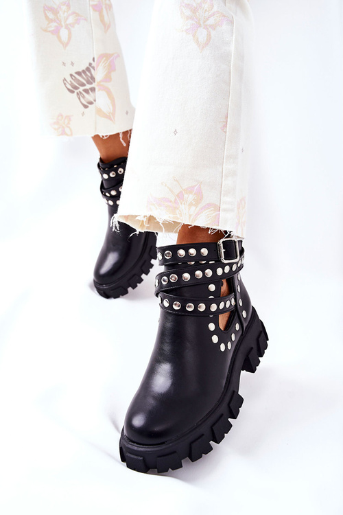 Workery Z Dżetami Na Platformie Czarne Vernelle