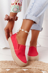 Espadryle Na Plecionej Platformie Big Star FF274149 Czerwone
