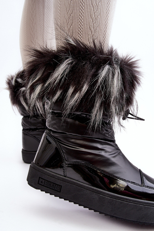 Damskie Śniegowce Z Futerkiem Czarne Big Star MM274379