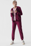 Bluza Damska Dresowa Z Kapturem Rozpinana Bawełniana 4F Fioletowa 4FWMM00TSWSF1467-51S