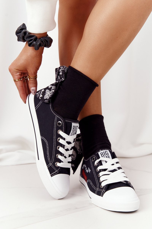 Damskie Trampki Z Napisem BIG STAR FF274082 Czarne