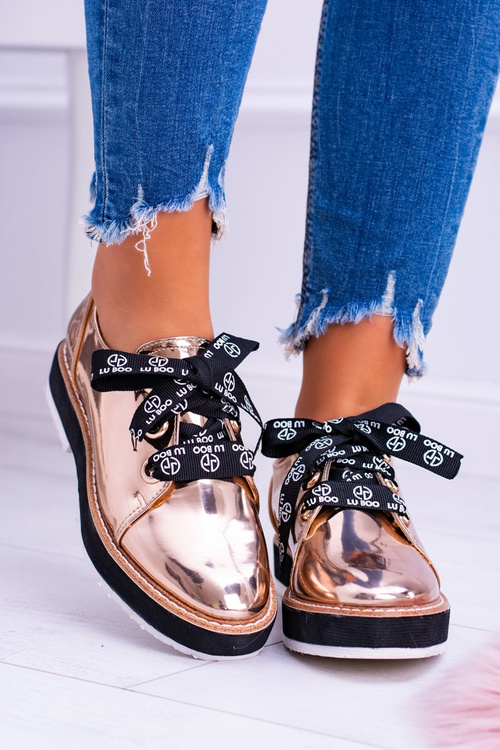 Lu Boo Damskie Półbuty Złoty Róż Moonlight