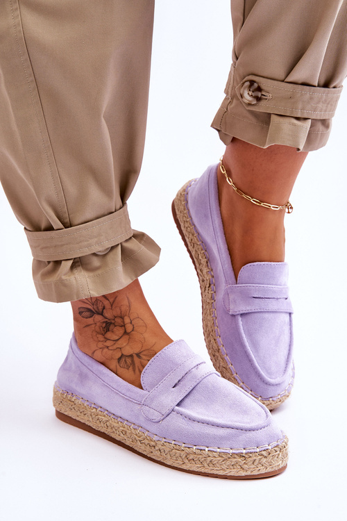 Damskie Zamszowe Espadryle Fioletowe Keyla