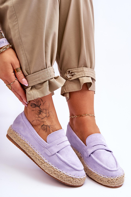 Damskie Zamszowe Espadryle Fioletowe Keyla