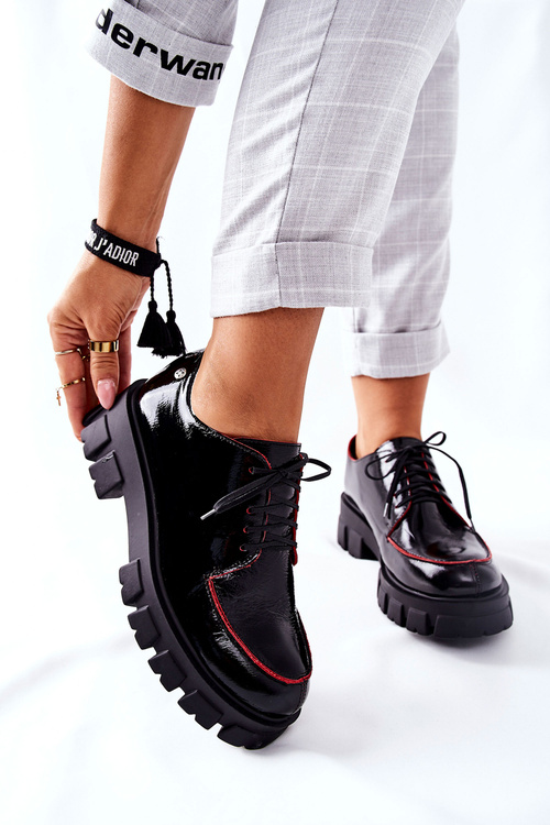 Damskie Skórzane Półbuty Maciejka Czarne 5074A-01