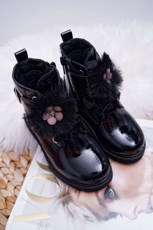 Dziecięce Botki Lakierowane Czarne Joney