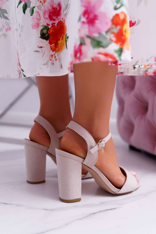 Sandały Damskie Zamszowe Beżowe Baloo