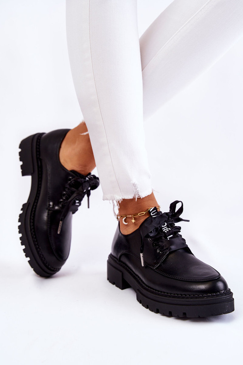 Damskie Skórzane Półbuty La.Fi 210004B-PU Czarne