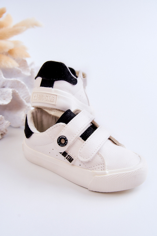 Dziecięce Trampki Na Rzepy Big Star JJ374108 Biało-Czarne