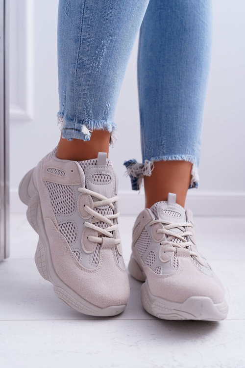 Sportowe Damskie Buty Przewiewna Tkanina Beżowe Thai