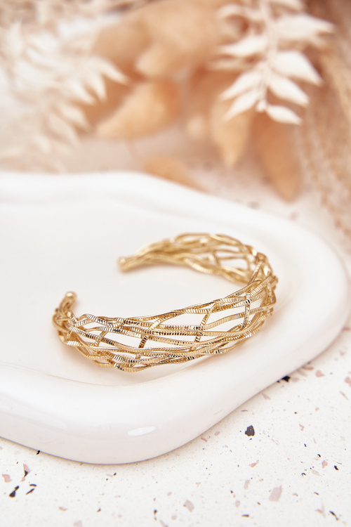 Bransoletka Sztywna Ze Stali Chirurgicznej Złota