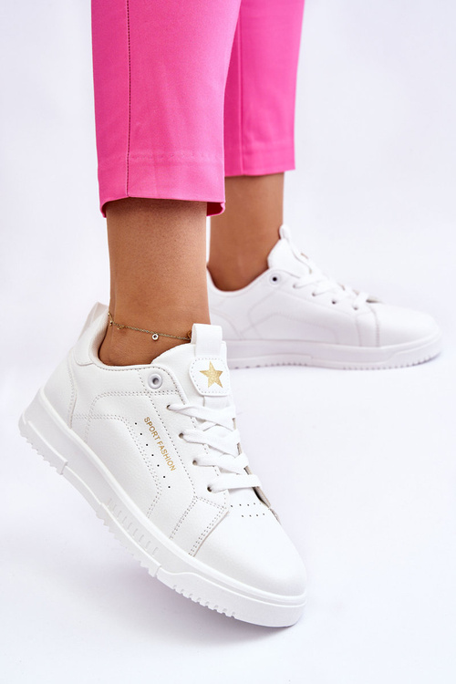 Damskie Sznurowane Buty Sportowe Białe Mikaela