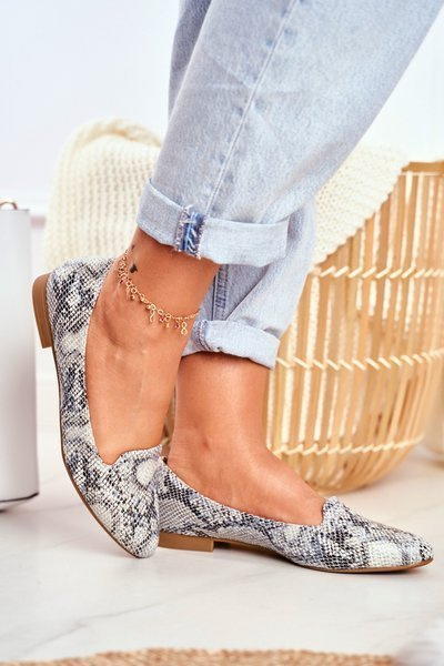 Baleriny Damskie Sergio Leone Biały Wąż BL610