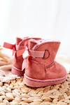 Dziecięce Ocieplane Botki Śniegowce Różowe Funky