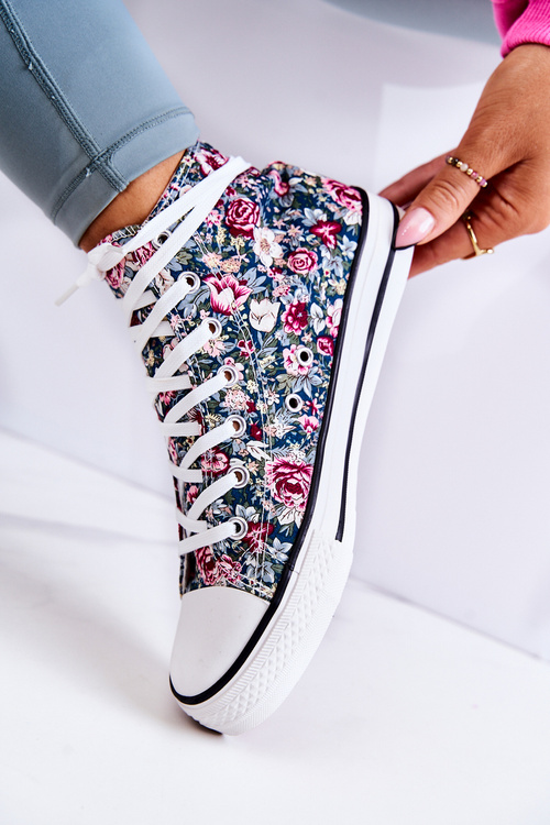 Wysokie Trampki W Kwiaty Zielone Nollie