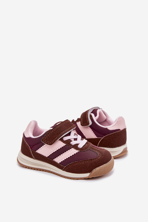 Dziecięce Sneakersy Buty Sportowe Na Rzep Brązowe Viona