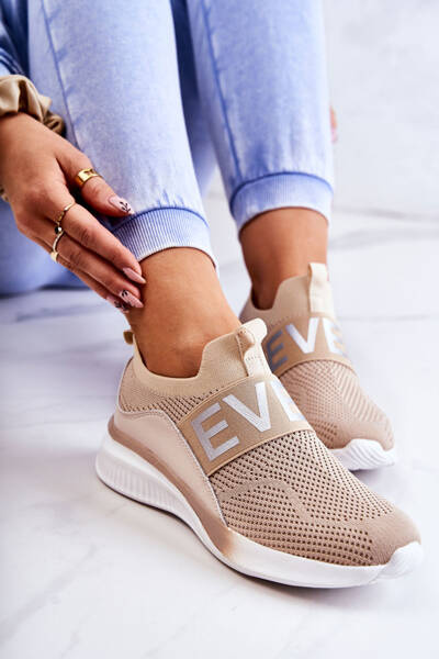 Damskie Buty Sportowe Wsuwane Beżowe Lorane