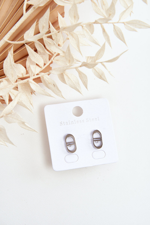 Owalne Kolczyki Wkrętki Srebrne