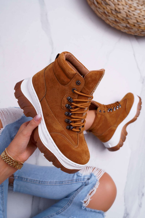 Obuwie Trekkingowe Trapery Damskie Camel Greem