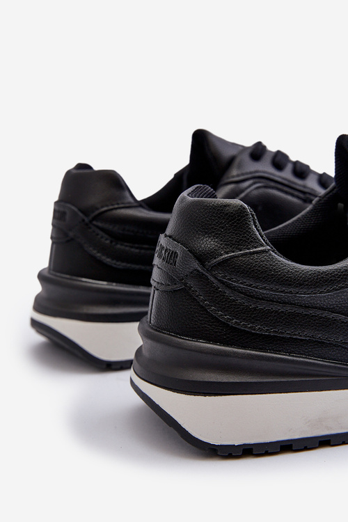 Sneakersy Męskie Skórzane BIG STAR NN174287 Czarne