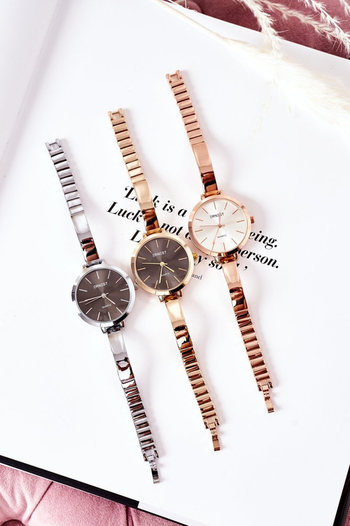 Zegarek Na Bransolecie ERNEST Różowe Złoto