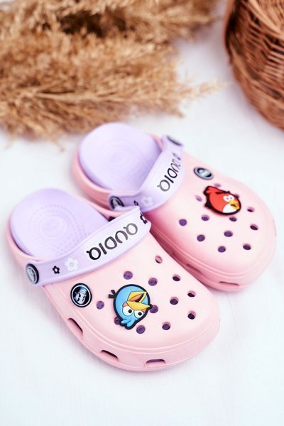 Klapki Dziecięce Piankowe Kroksy Różowe Ptaszki AngryBirds