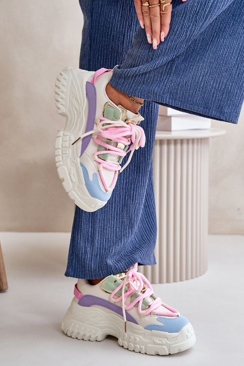 Sneakersy Damskie Na Masywnej Podeszwie Multikolor Nevela