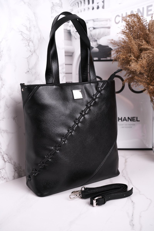 Duża Damska Torba Shopper MONNARI BAG0840-020 Czarna
